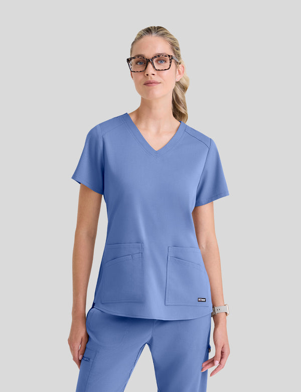 بلوزة إيما جريز اناتومي ~ Emma Top Grey's Anatomy || CIEL BLUE GREYS ANATOMY SPANDEX