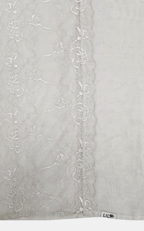 طرحة بوالياباني مع دانتيل~ Japanese Voile Lace Scarf 55 