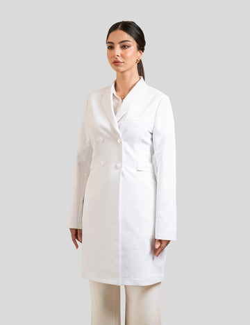 WHITE TRIMMED || نوبل كوت تريمد لاب كوت ابيض