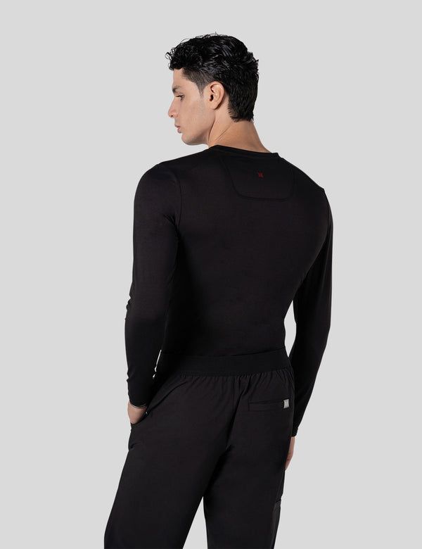 اندر سكراب بريميوم سوفت بآكمام طويلة ~ Premium-Soft Long Sleeve Under Scrub. || BLACK MUSTWEAR