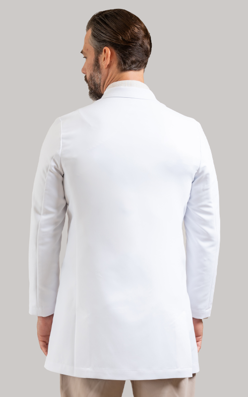 Pique trimmed lab coat
